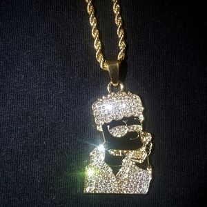 ICE BOX CZ Diamond Gold Bart Simpson Head Chain